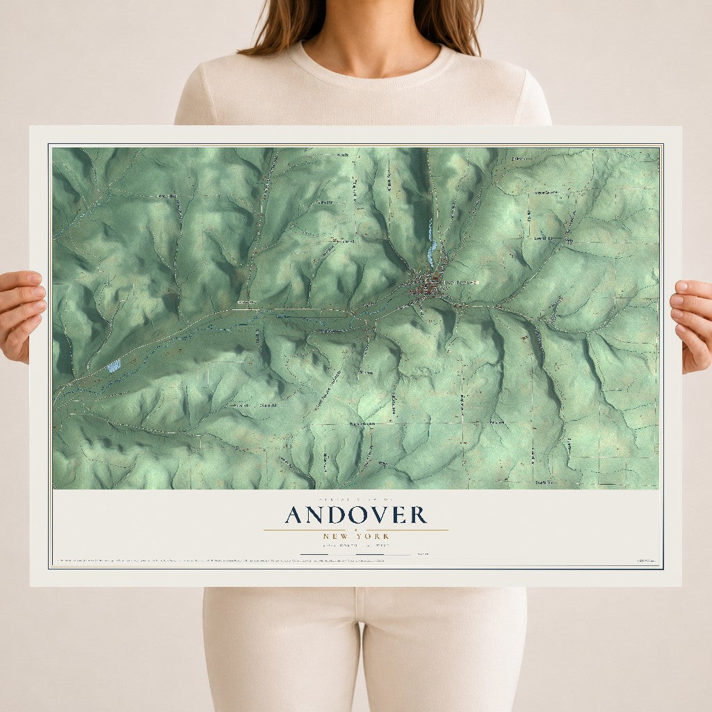 Andover, New York map print, 18" x 24" Archival Matte Print mockup