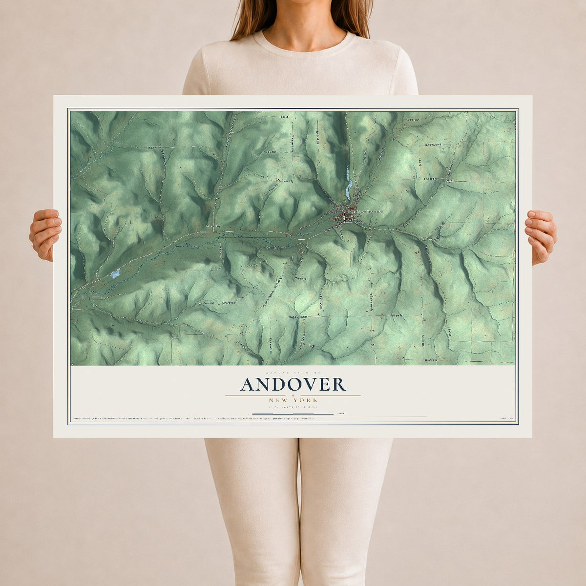 Andover, New York map print, 24" x 36" Archival Matte Print mockup