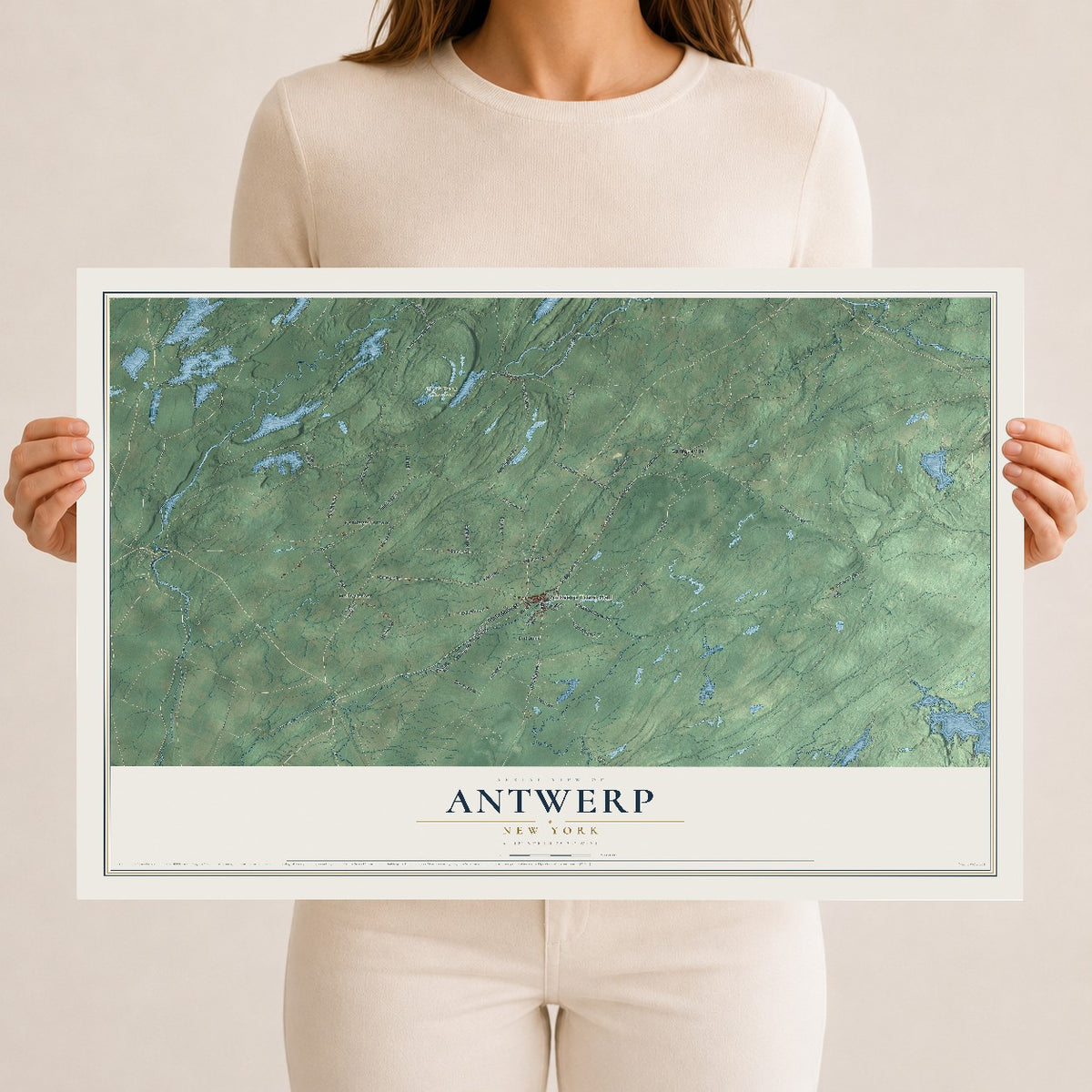 Antwerp, New York map print, 12" x 18" Archival Matte Print mockup