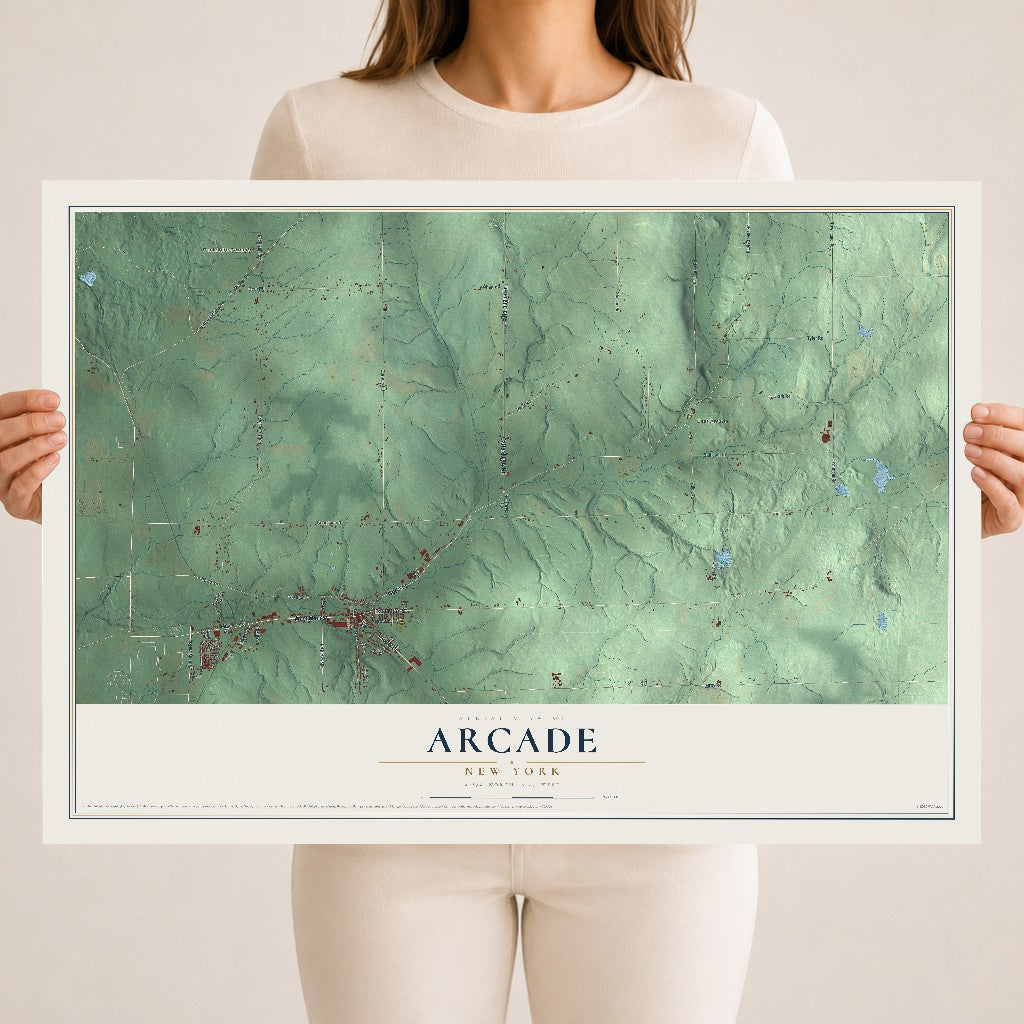 Arcade, New York map print, 18" x 24" Archival Matte Print mockup