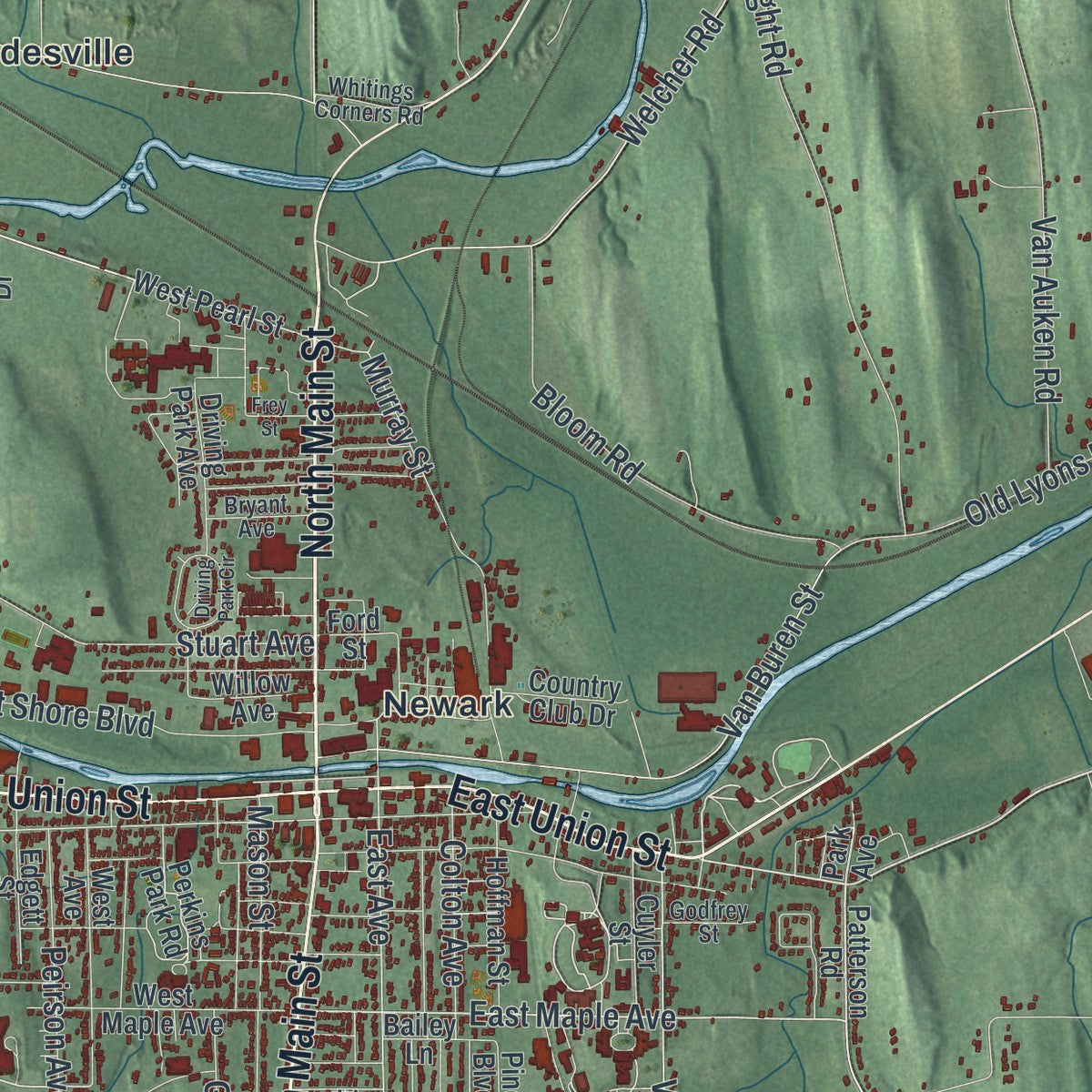 Close-up 1 of the Arcadia, New York map artwork