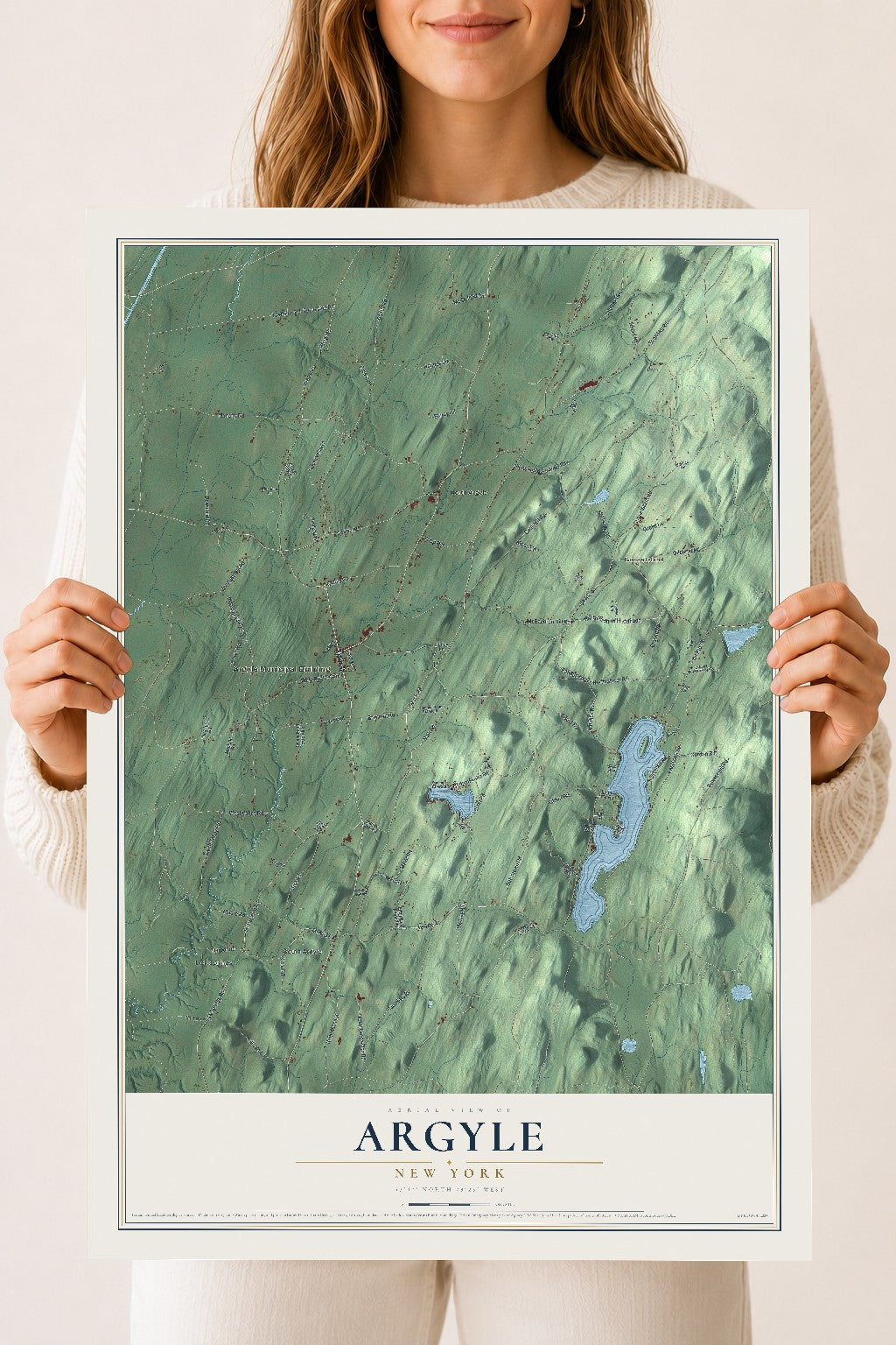 Argyle, New York map print, 18" x 24" Archival Matte Print mockup