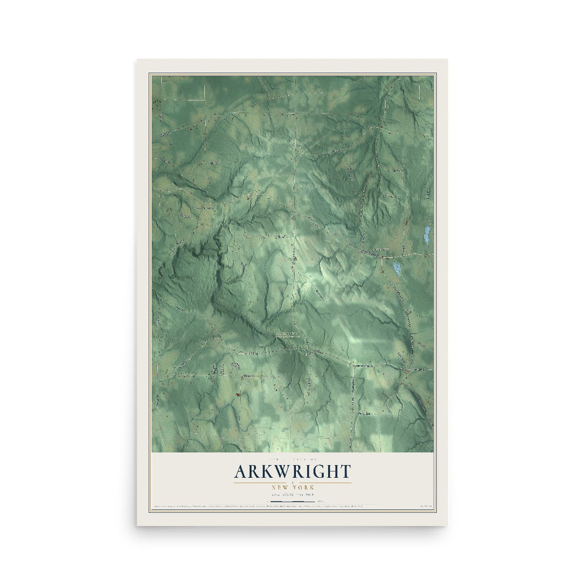Arkwright, New York map print, 12" x 18" Archival Matte Print mockup
