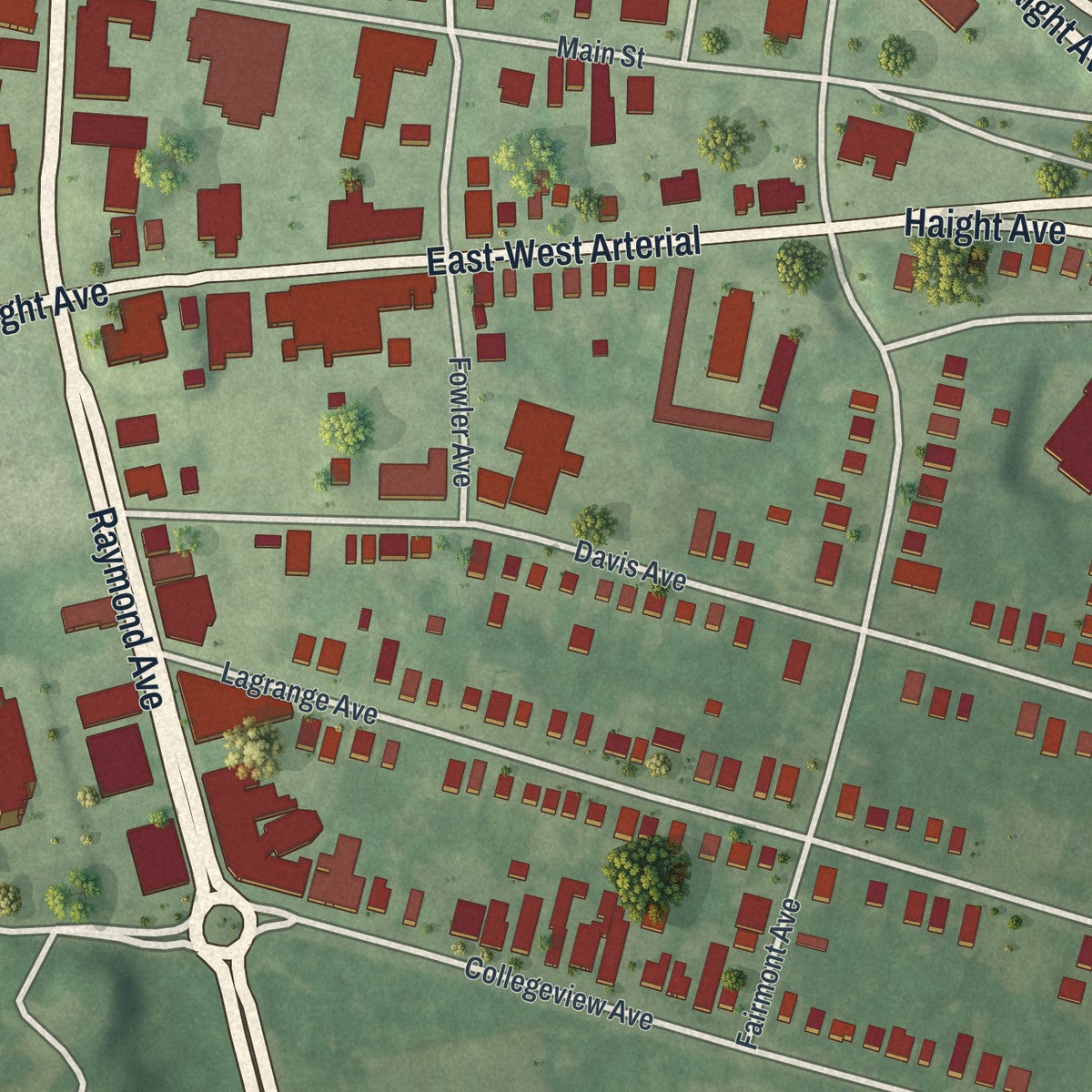Close-up 1 of the Arlington, New York map artwork