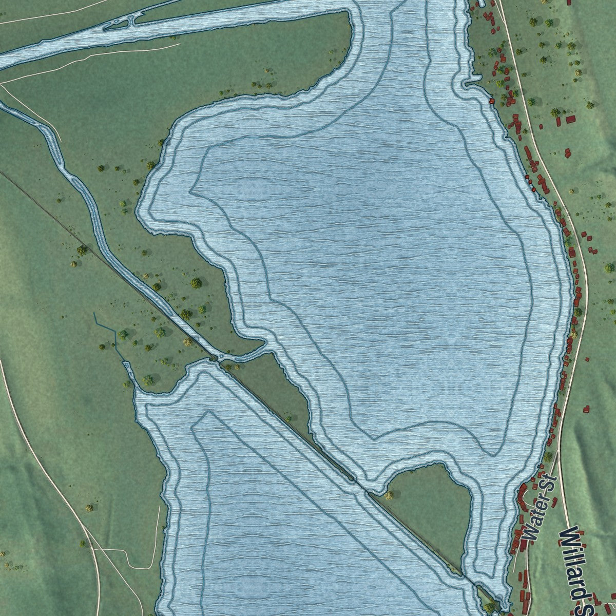 Close-up 1 of the Aurelius, New York map artwork