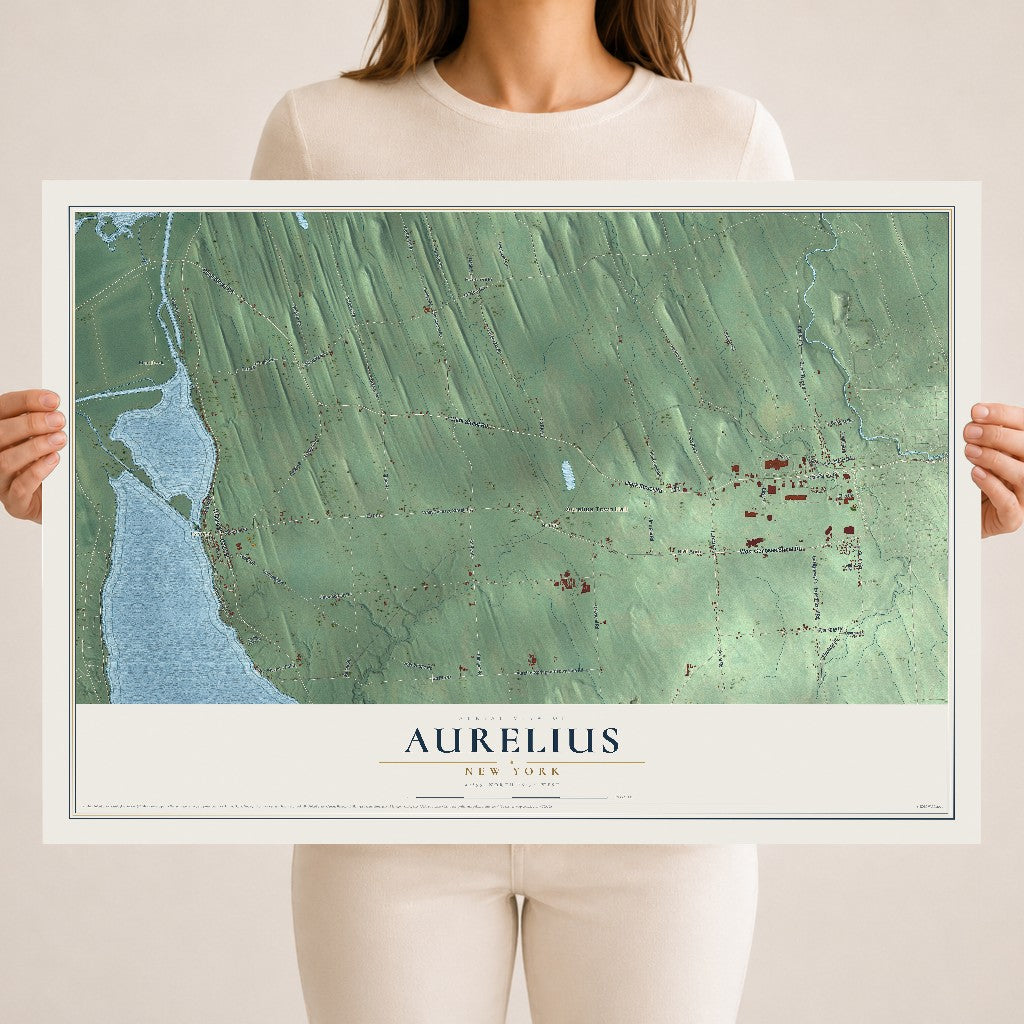 Aurelius, New York map print, 18" x 24" Archival Matte Print mockup