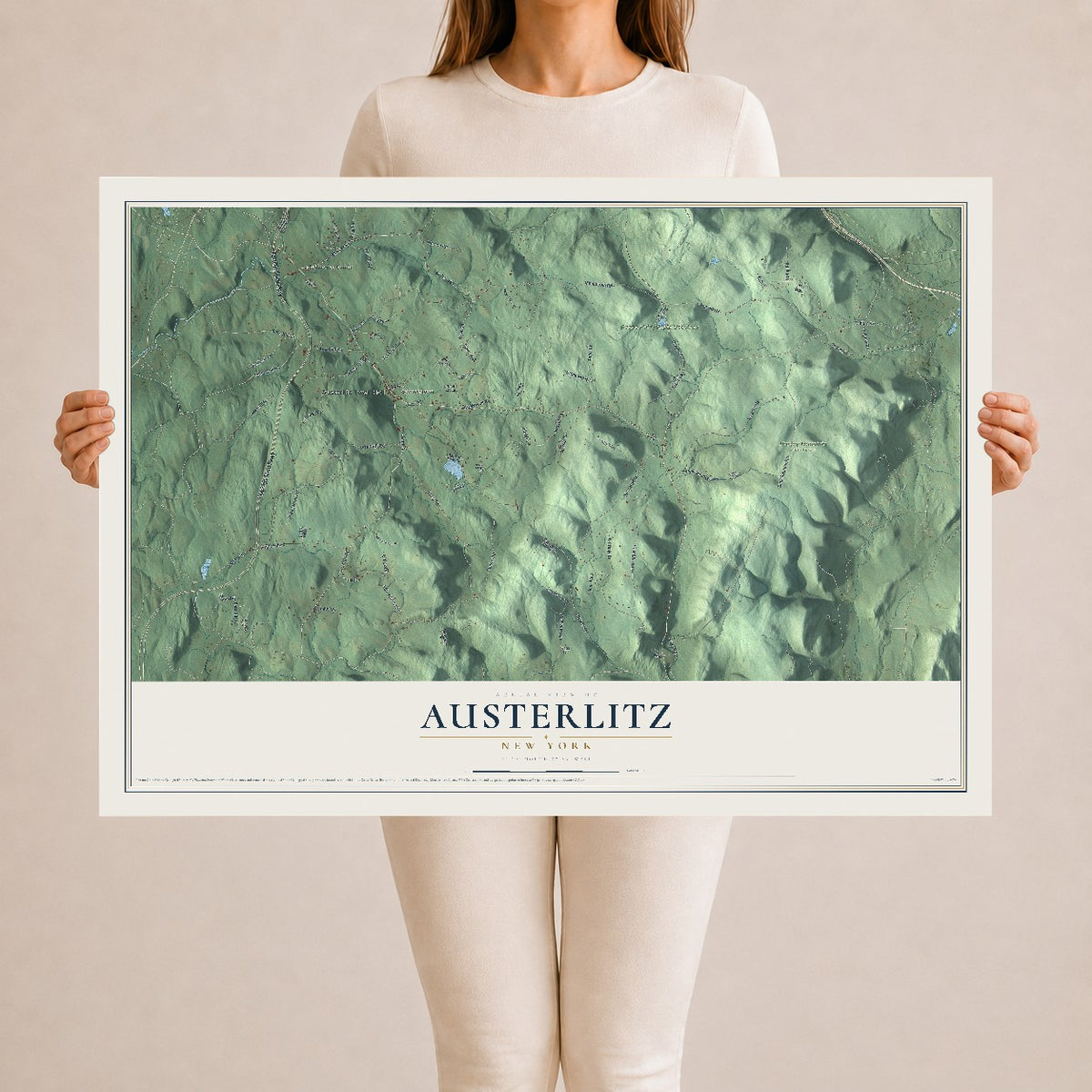 Austerlitz, New York map print, 24" x 36" Archival Matte Print mockup