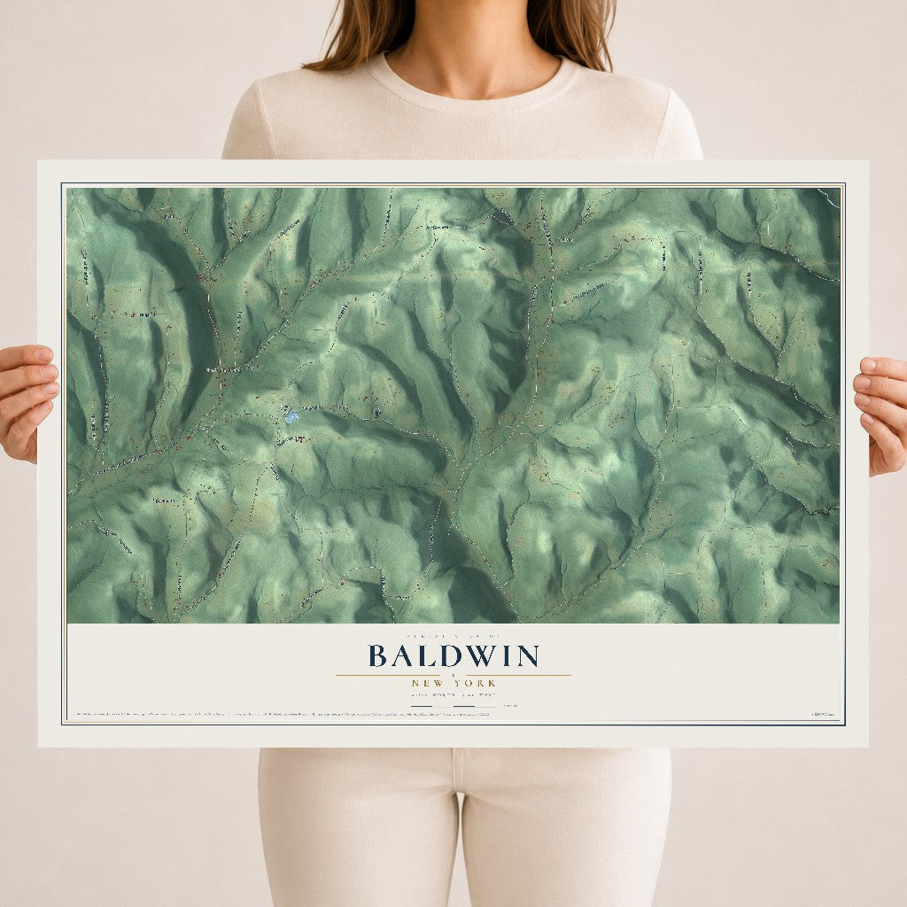 Baldwin, New York map print, 18" x 24" Archival Matte Print mockup