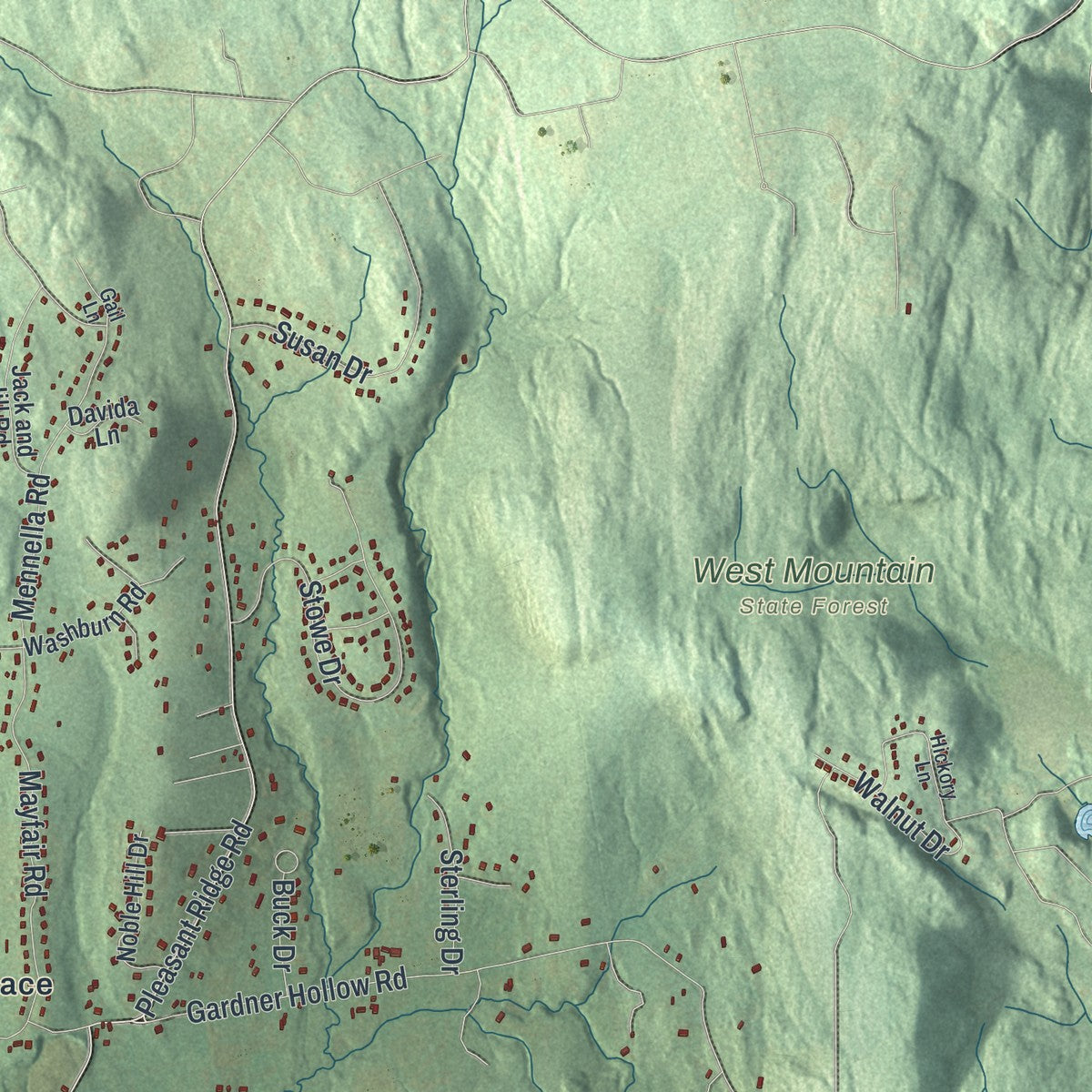 Close-up 1 of the Beekman, New York map artwork