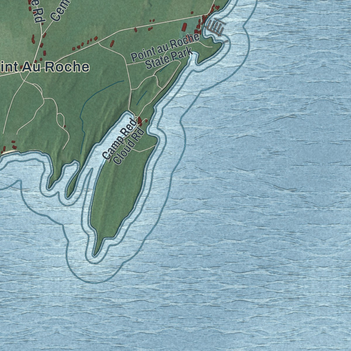 Close-up 1 of the Beekmantown, New York map artwork