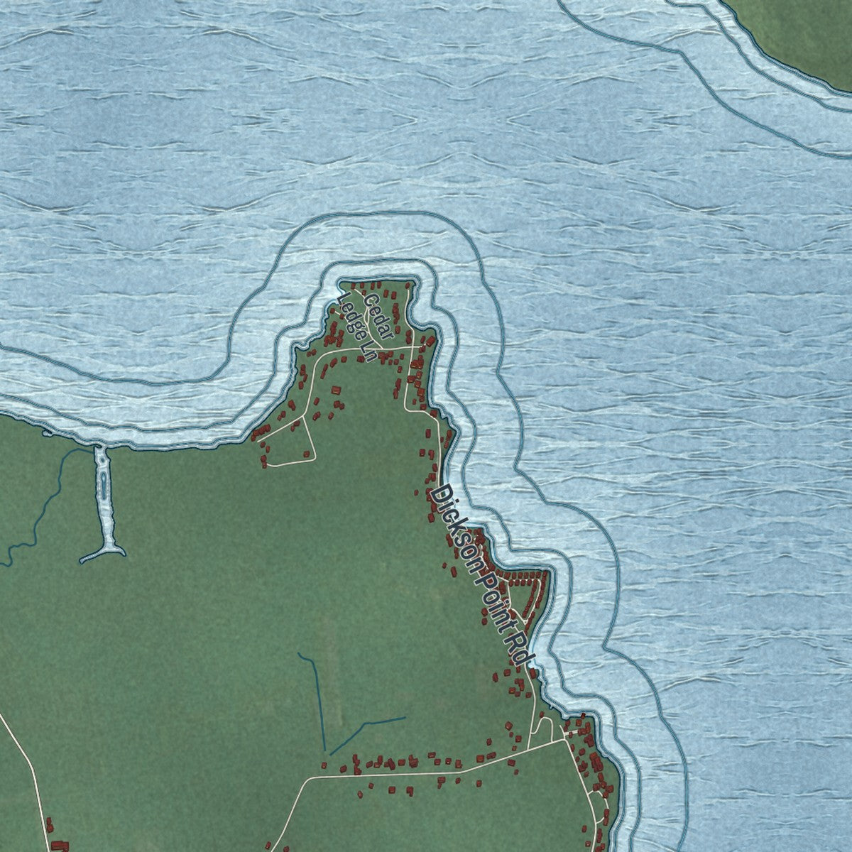 Close-up 2 of the Beekmantown, New York map artwork