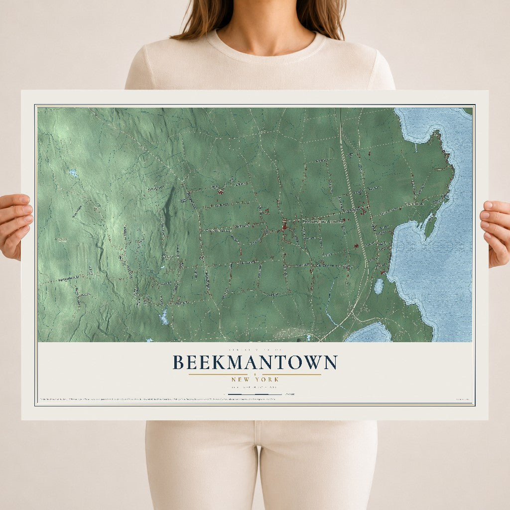 Beekmantown, New York map print, 18" x 24" Archival Matte Print mockup