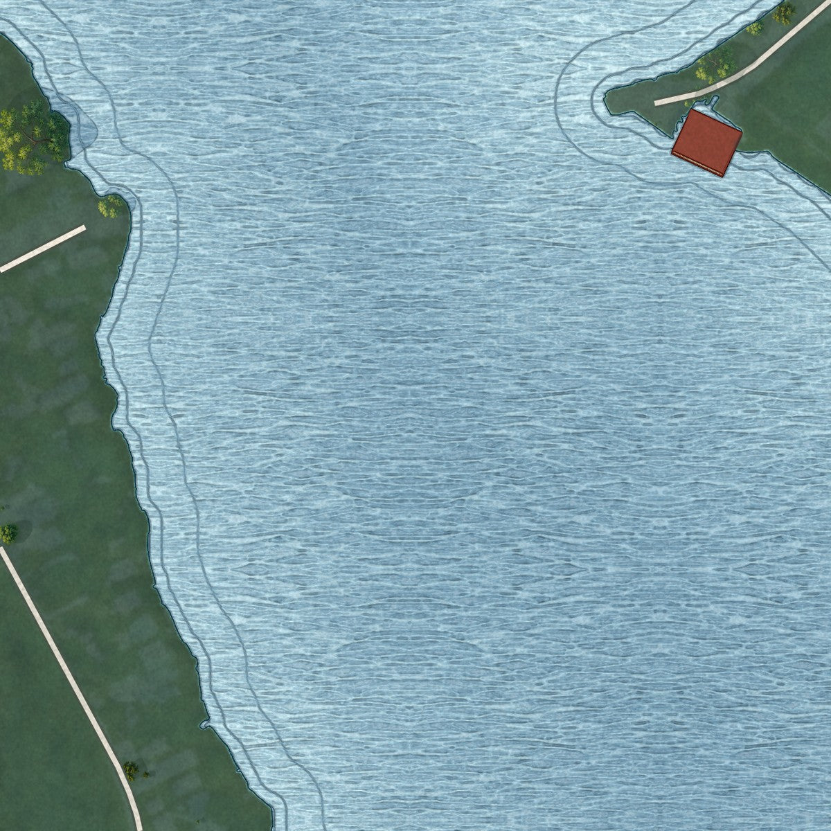 Close-up 2 of the Bemus Point, New York map artwork