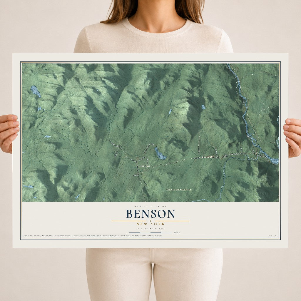 Benson, New York map print, 18" x 24" Archival Matte Print mockup
