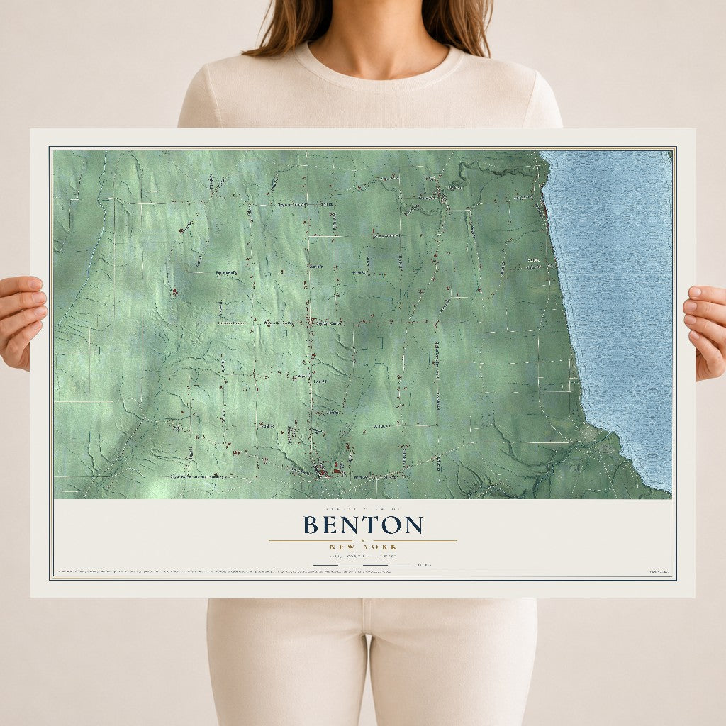 Benton, New York map print, 18" x 24" Archival Matte Print mockup