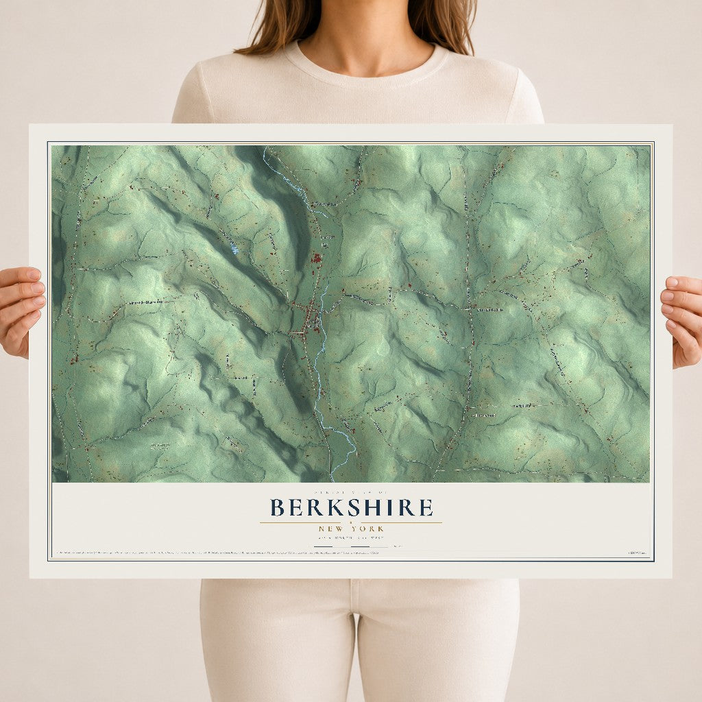 Berkshire, New York map print, 18" x 24" Archival Matte Print mockup