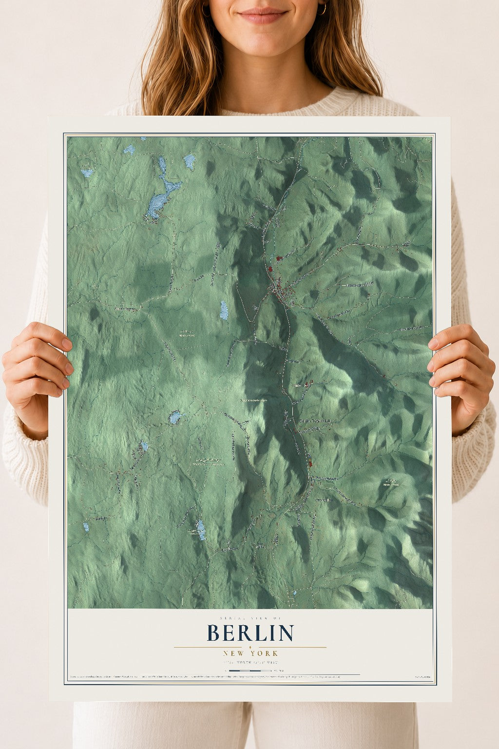 Berlin, New York map print, 18" x 24" Archival Matte Print mockup