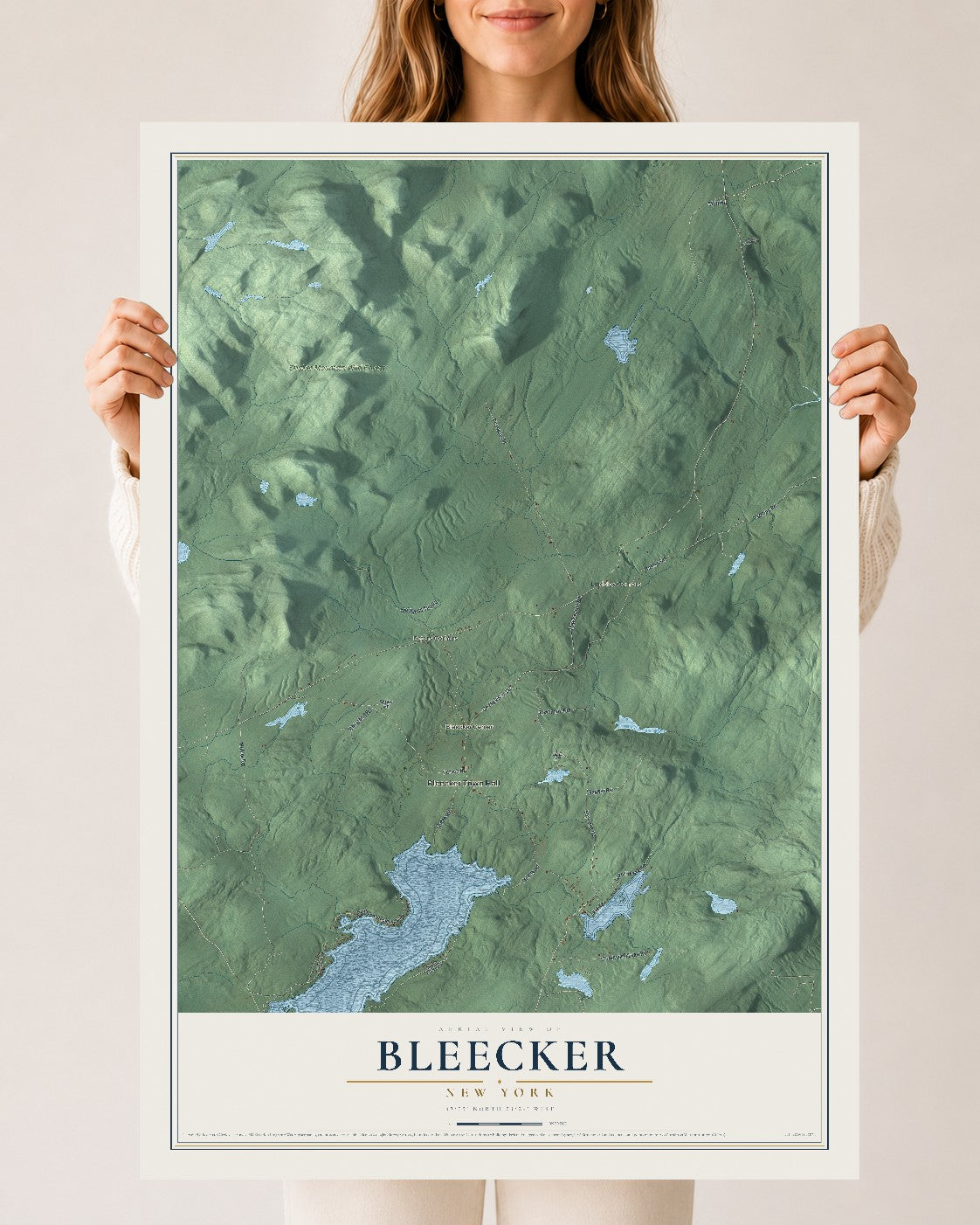Bleecker, New York map print, 24" x 36" Archival Matte Print mockup