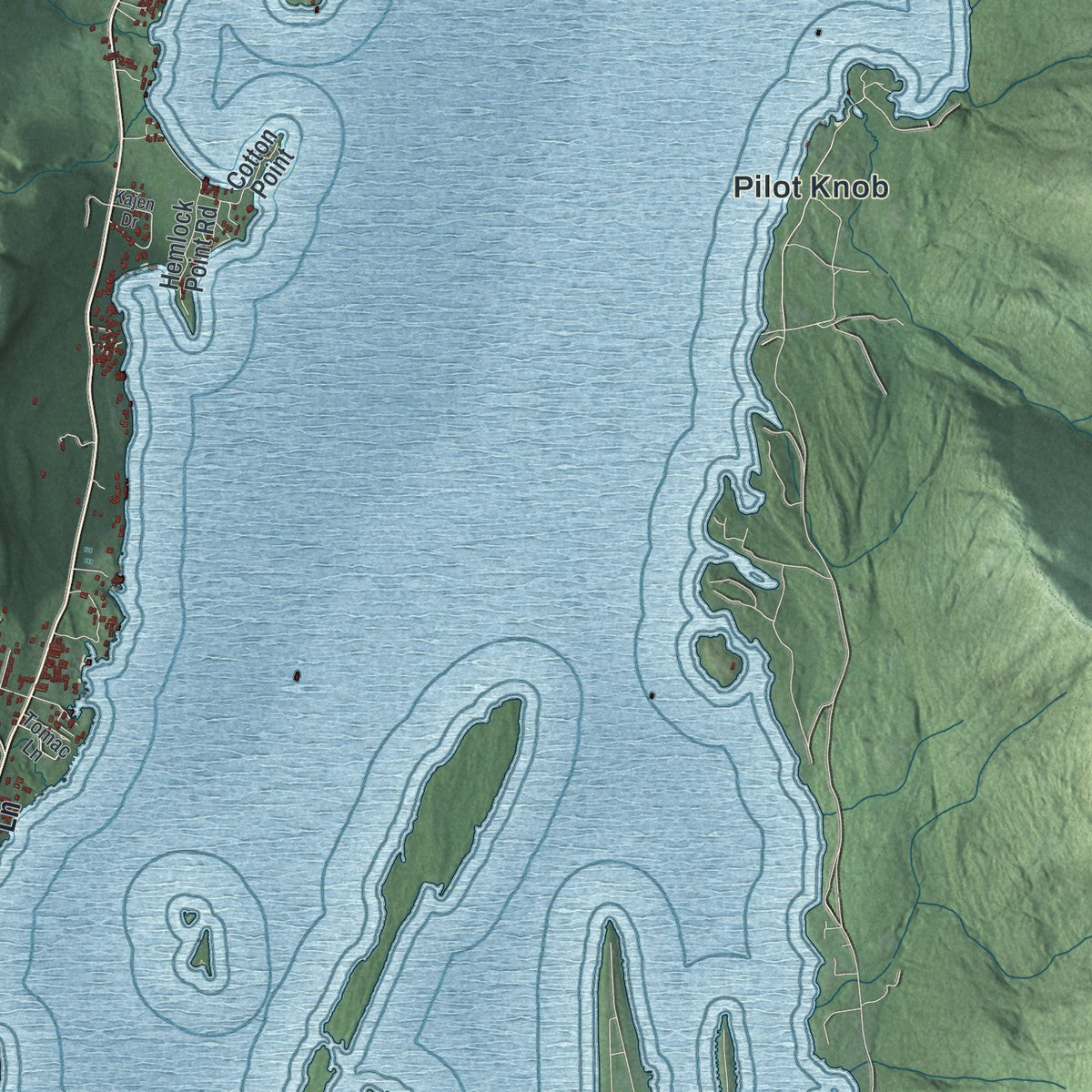 Close-up 2 of the Bolton, New York map artwork