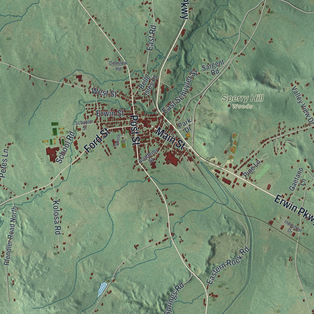 Close-up 1 of the Boonville, New York map artwork