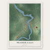Brasher Falls, New York map print, the full design