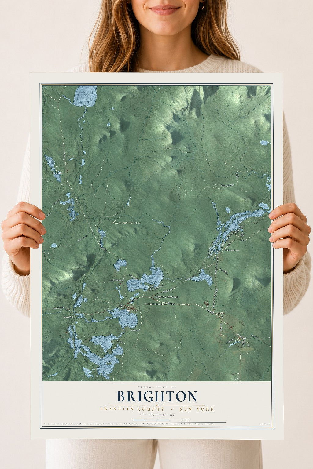 Map of Brighton, Franklin County, New York, 18 x 24 inch unframed archival matte print