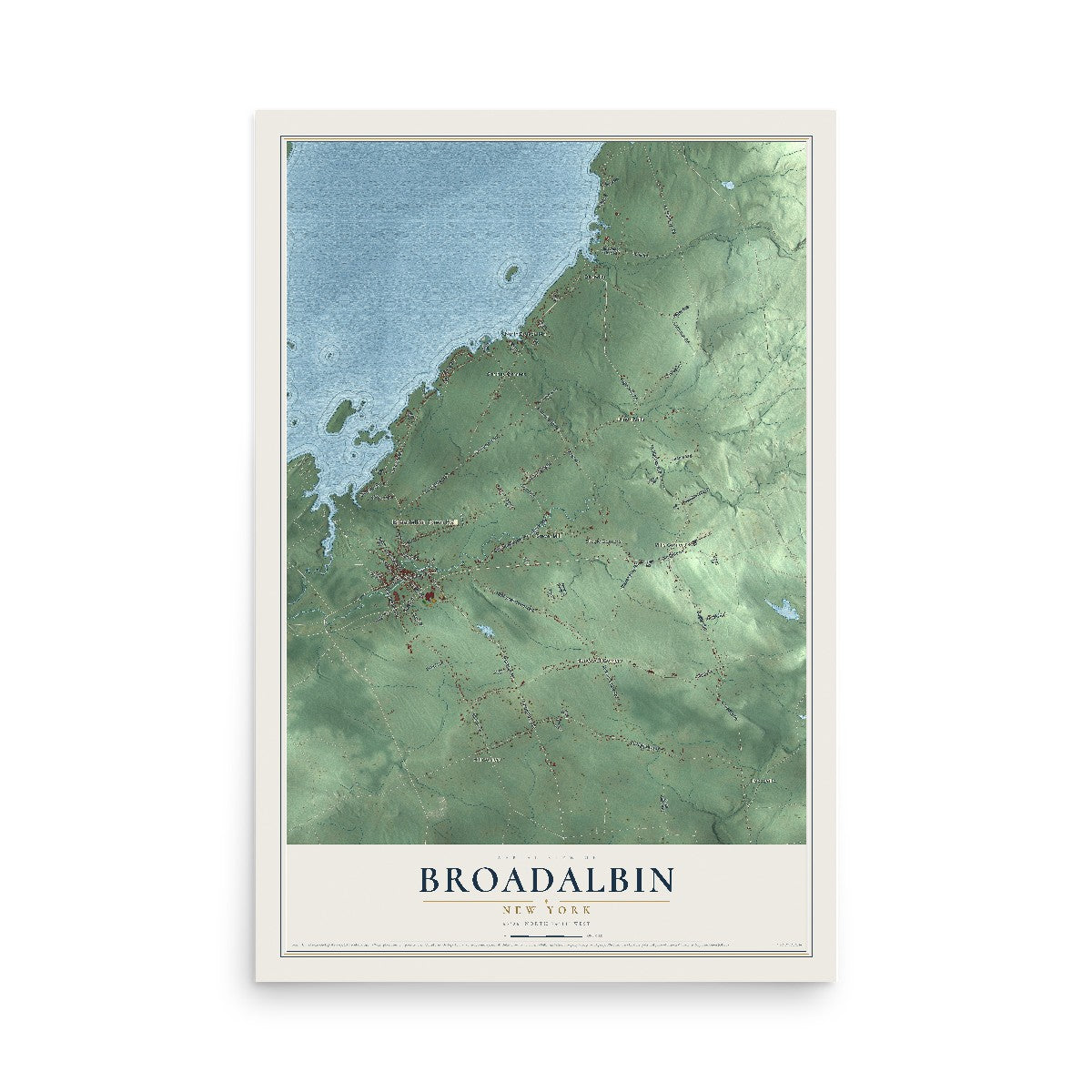 Broadalbin, New York map print, 12" x 18" Archival Matte Print mockup