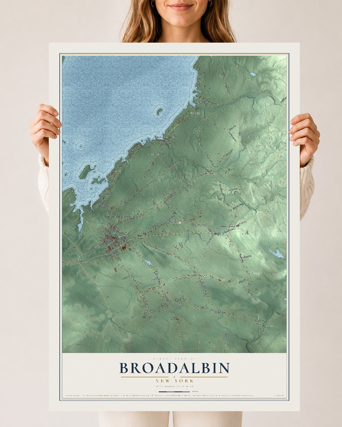 Broadalbin, New York map print, 24" x 36" Archival Matte Print mockup