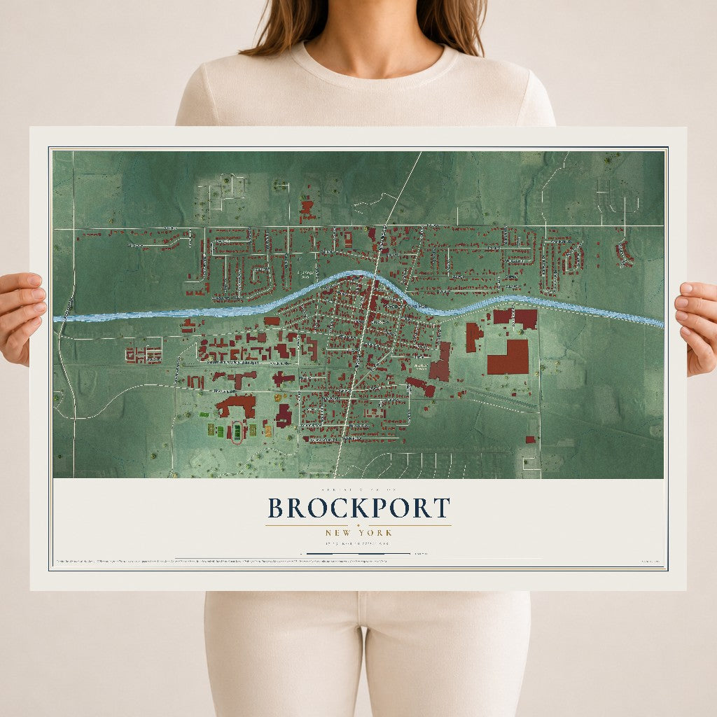 Brockport, New York map print, 18" x 24" Archival Matte Print mockup