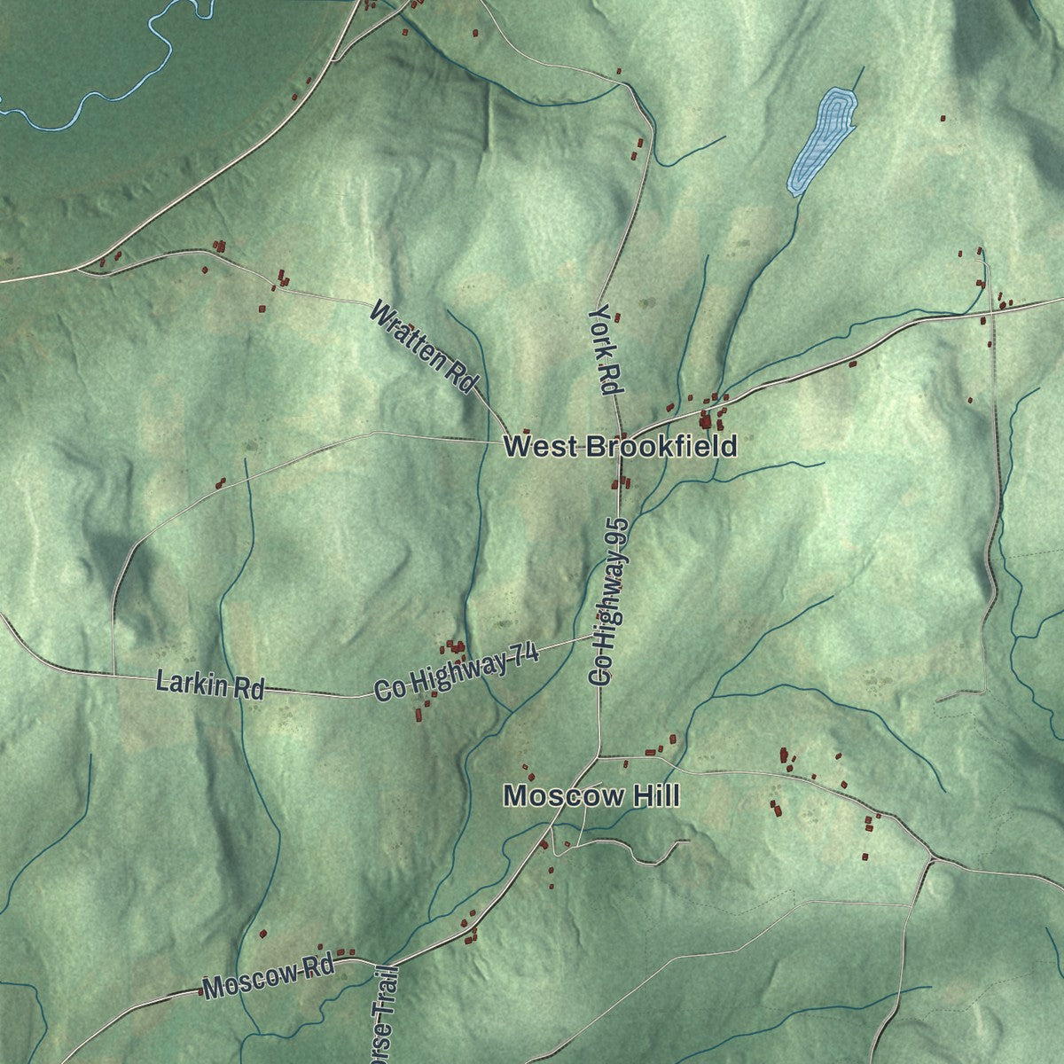 Close-up 2 of the Brookfield, New York map artwork