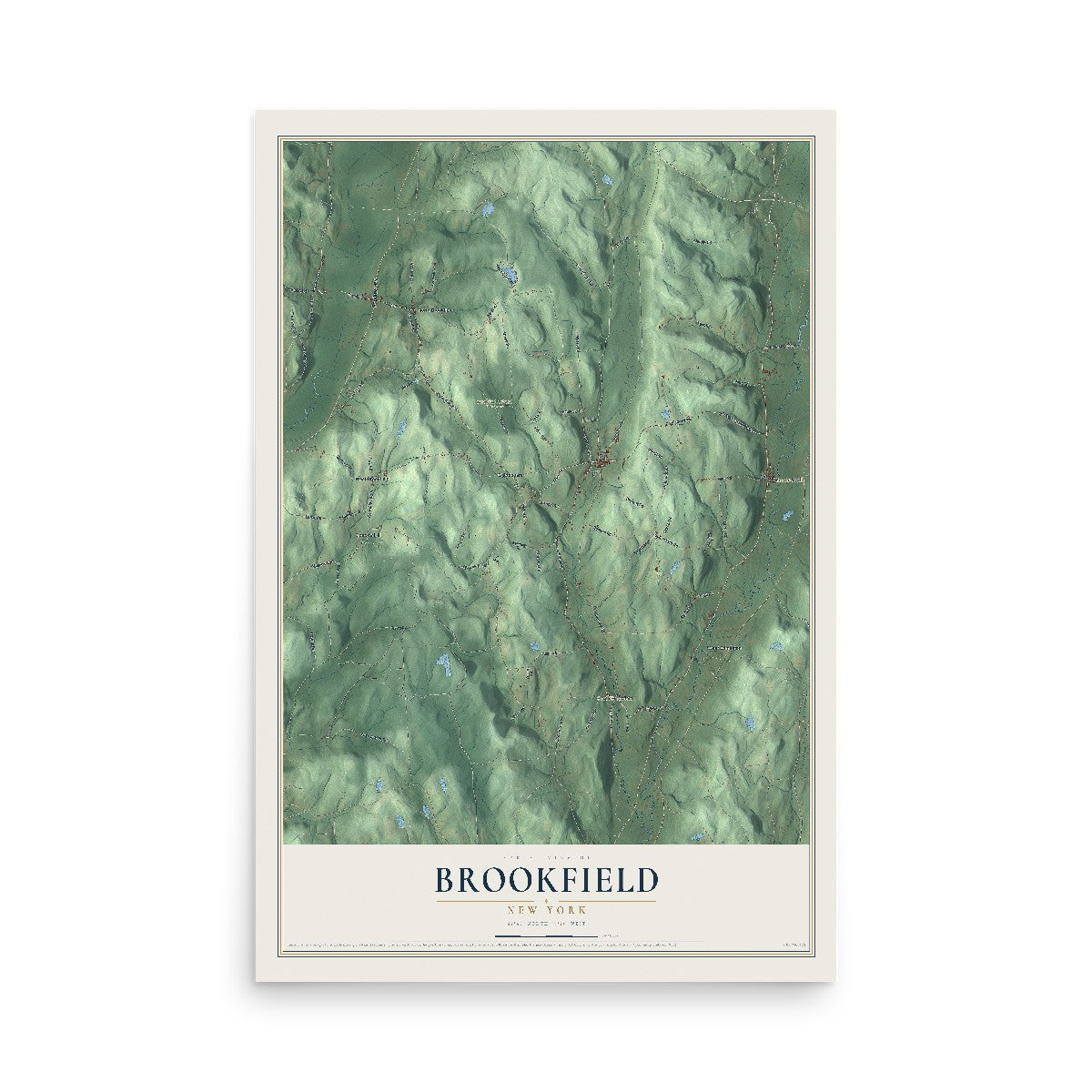 Brookfield, New York map print, 12" x 18" Archival Matte Print mockup