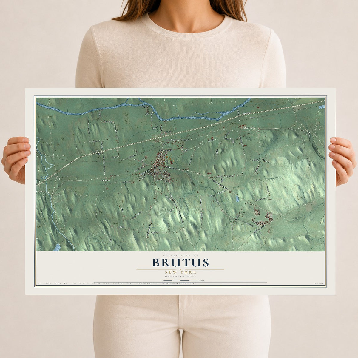 Brutus, New York map print, 12" x 18" Archival Matte Print mockup