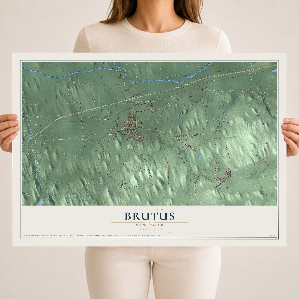 Brutus, New York map print, 18" x 24" Archival Matte Print mockup