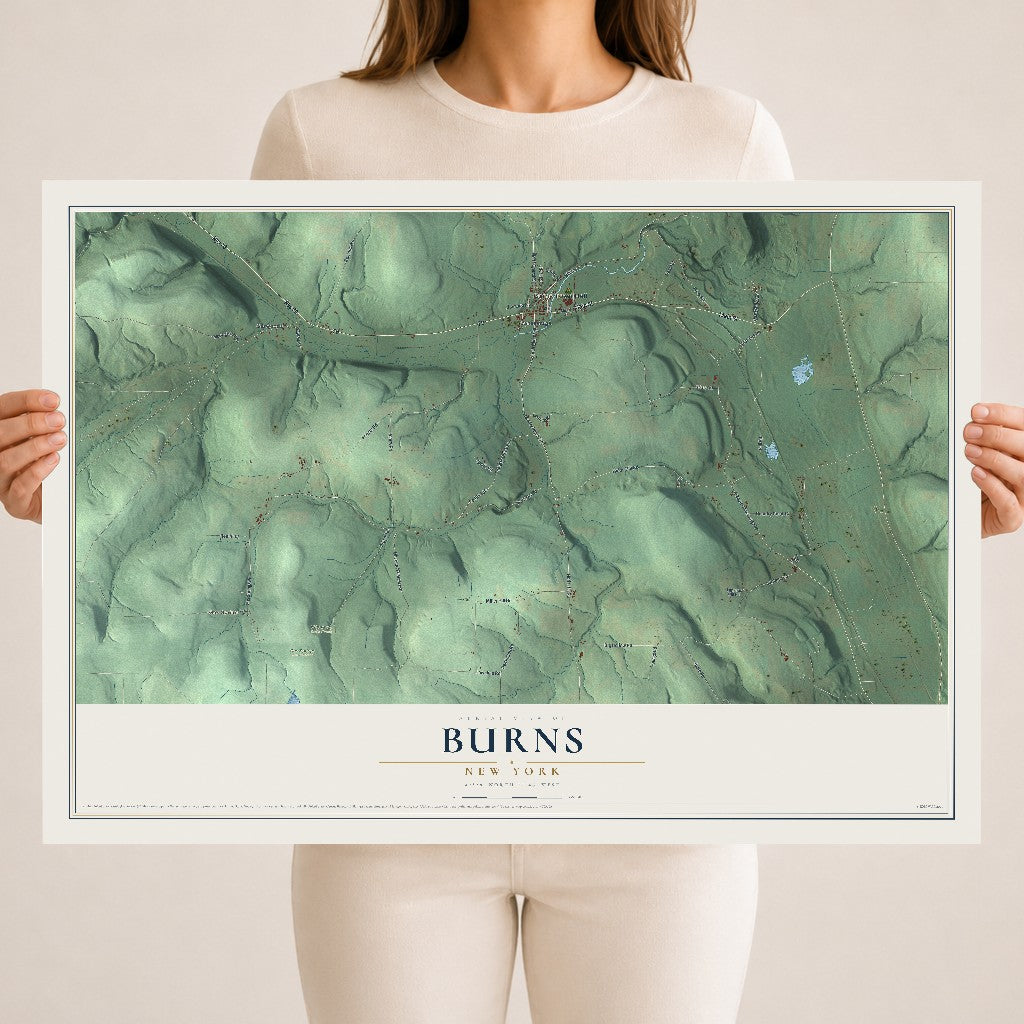 Burns, New York map print, 18" x 24" Archival Matte Print mockup