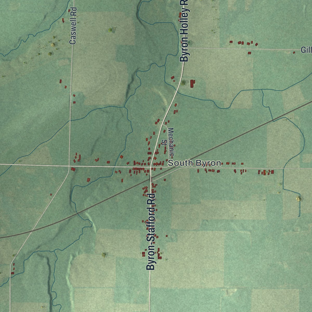 Close-up 2 of the Byron, New York map artwork