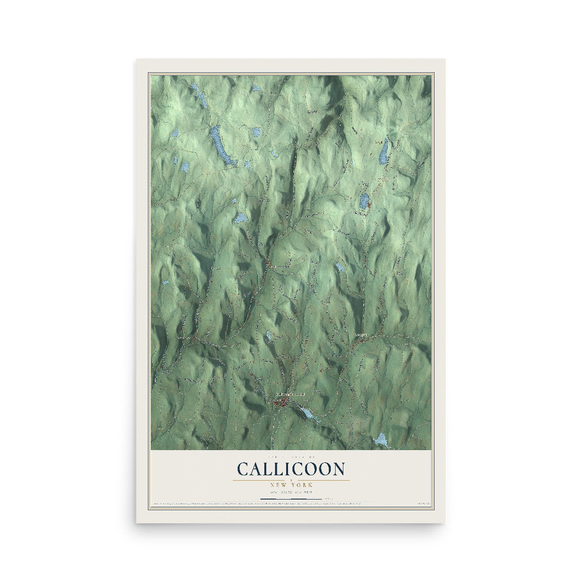 Callicoon, New York map print, 12" x 18" Archival Matte Print mockup