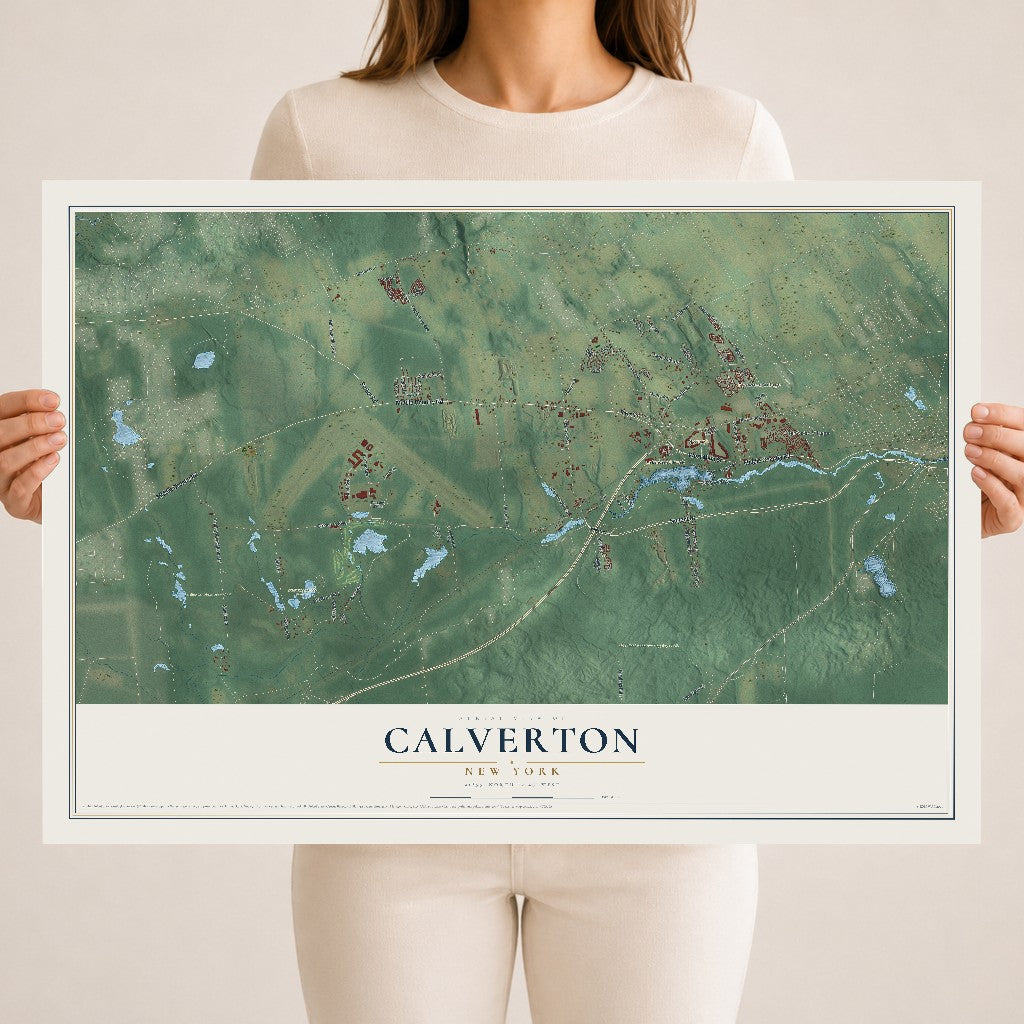 Calverton, New York map print, 18" x 24" Archival Matte Print mockup