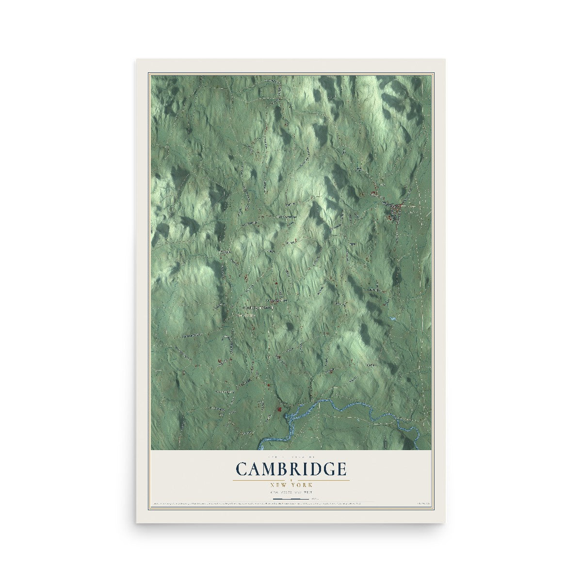 Cambridge, New York map print, 12" x 18" Archival Matte Print mockup