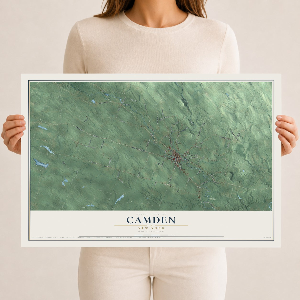 Camden, New York map print, 12" x 18" Archival Matte Print mockup