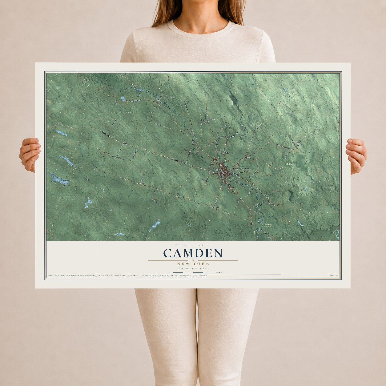 Camden, New York map print, 24" x 36" Archival Matte Print mockup