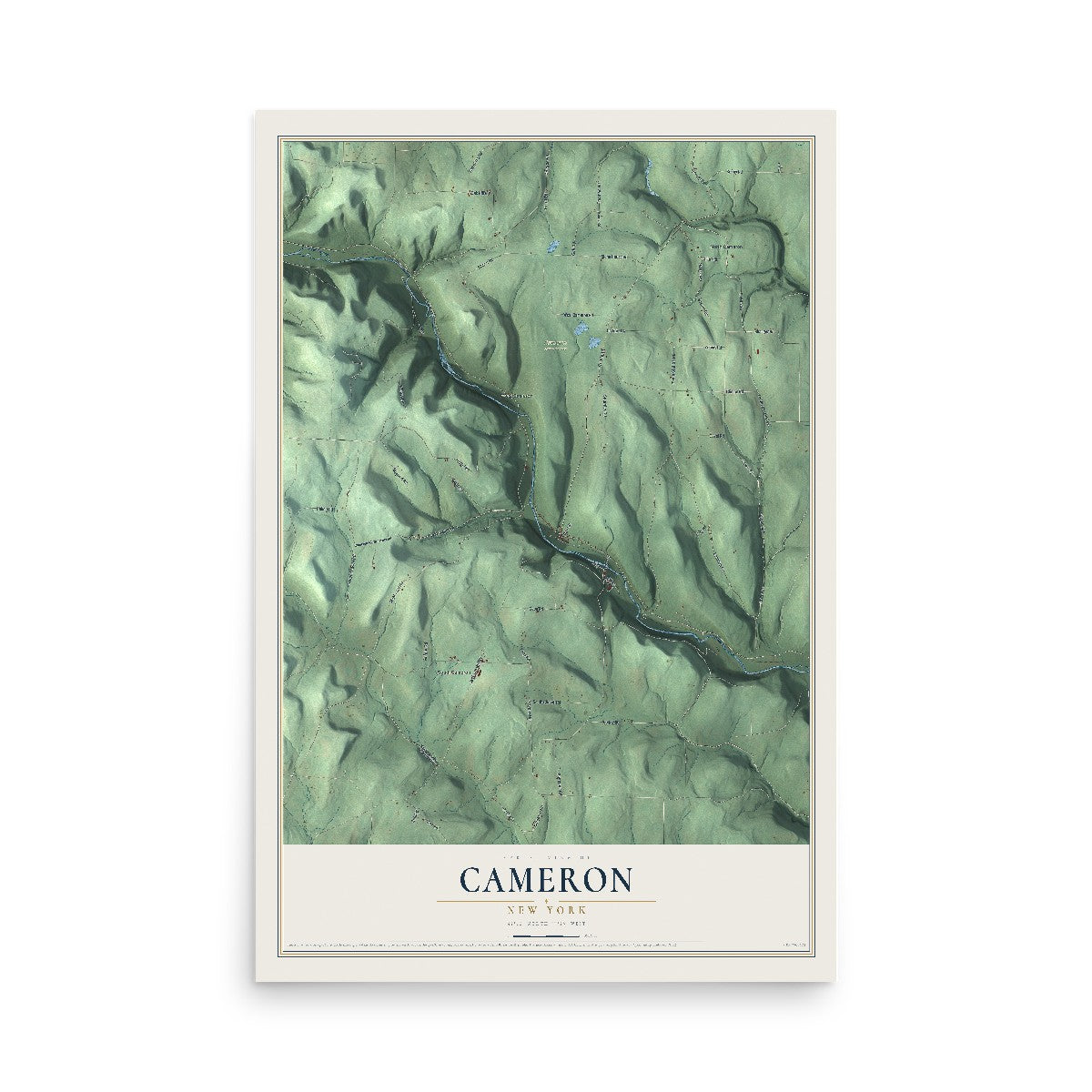 Cameron, New York map print, 12" x 18" Archival Matte Print mockup