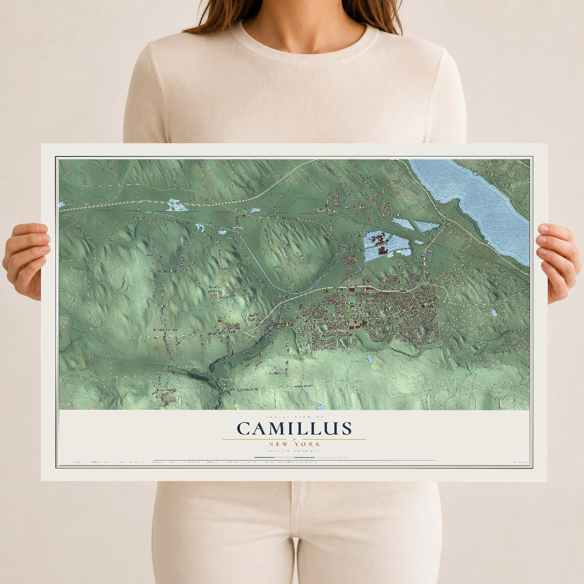 Camillus, New York map print, 12" x 18" Archival Matte Print mockup