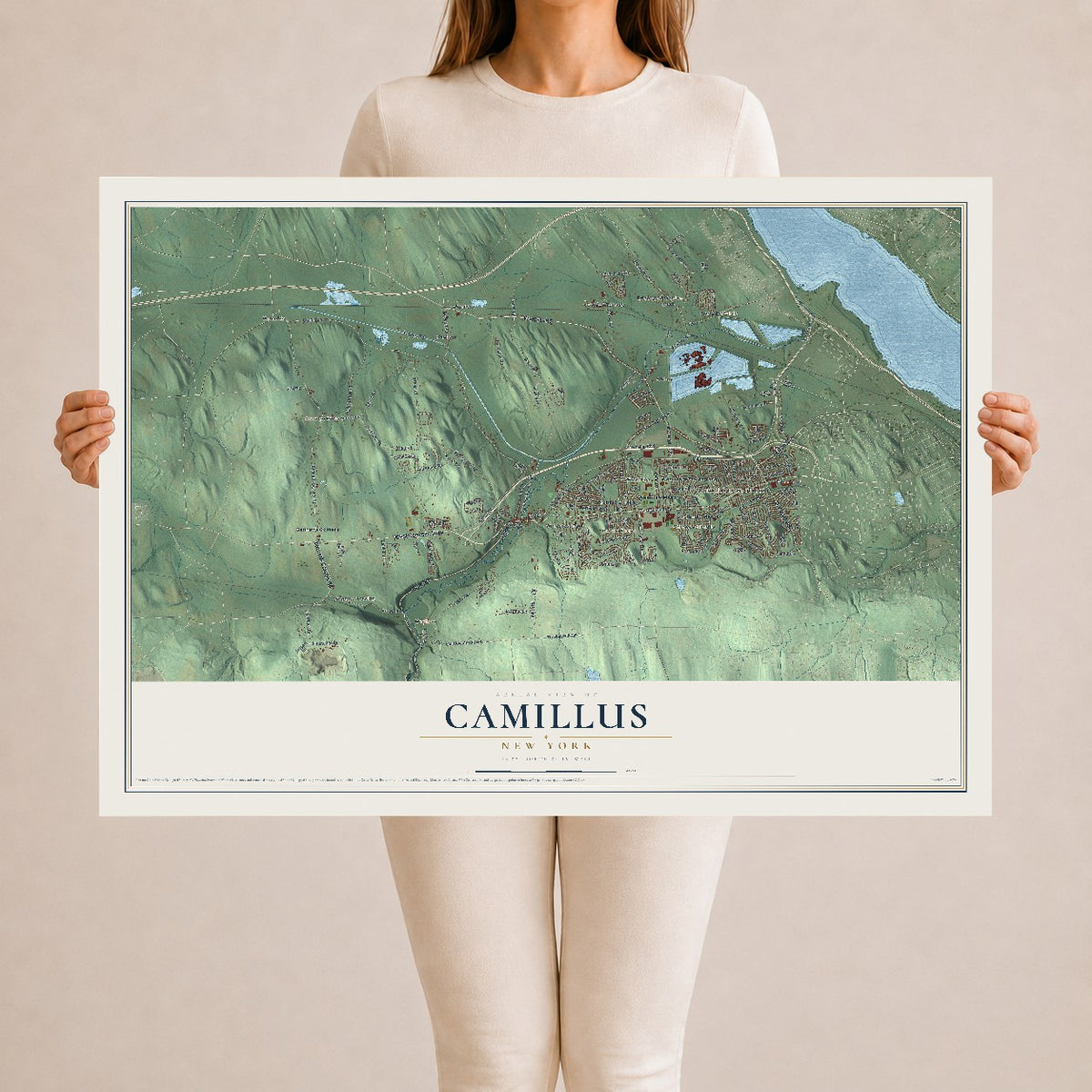 Camillus, New York map print, 24" x 36" Archival Matte Print mockup