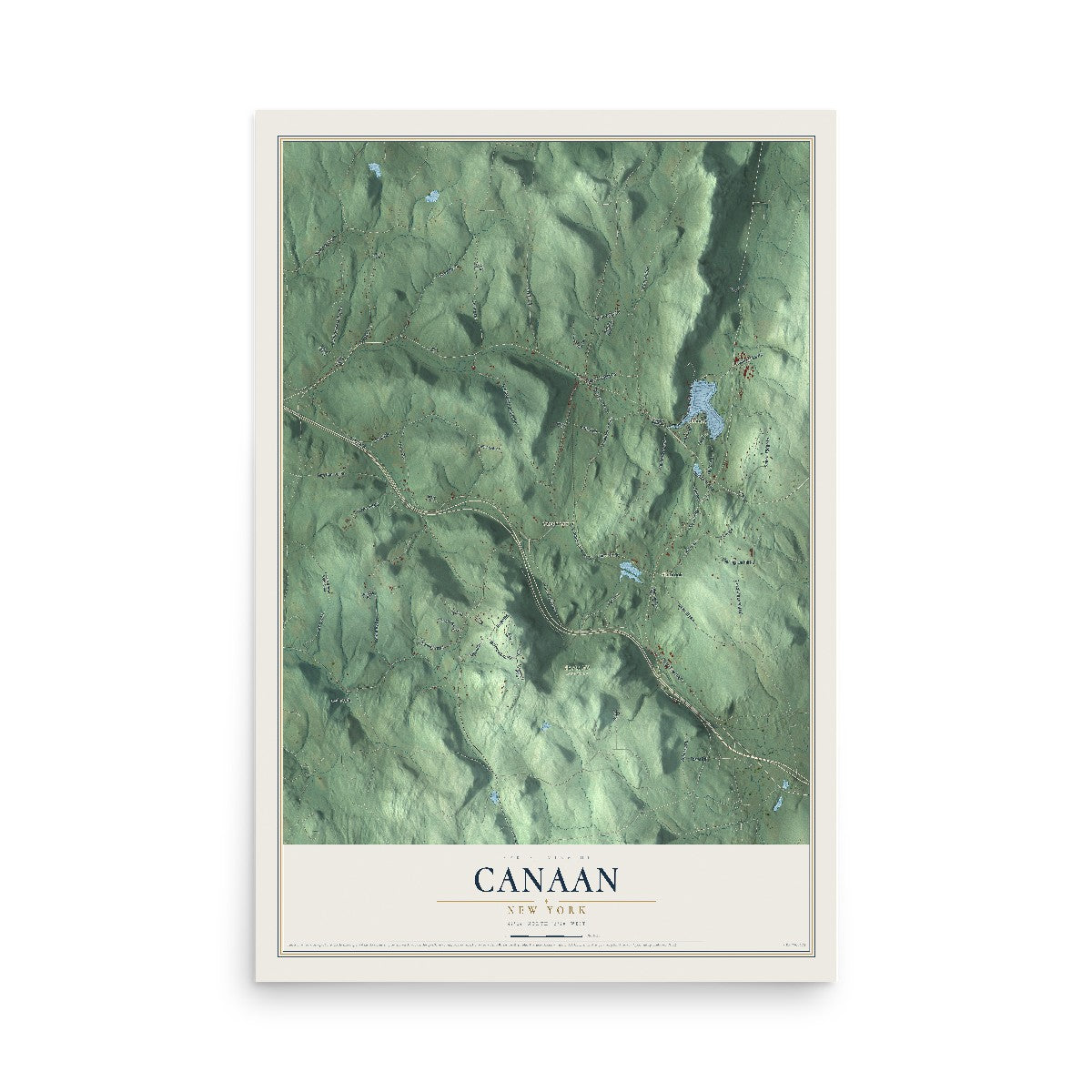 Canaan, New York map print, 12" x 18" Archival Matte Print mockup