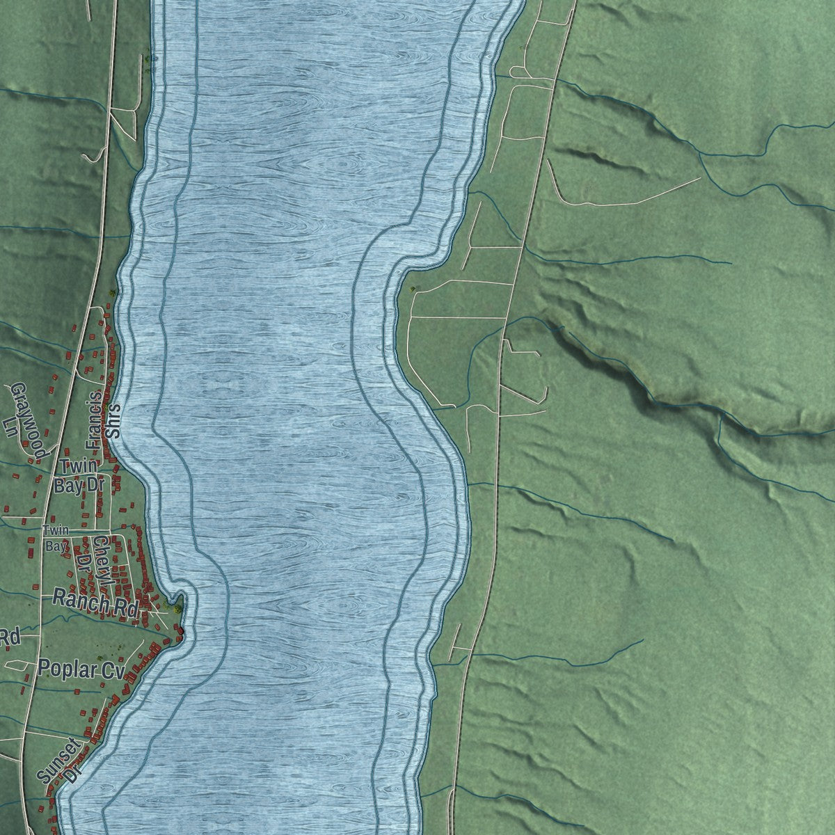 Close-up 1 of the Canadice, New York map artwork