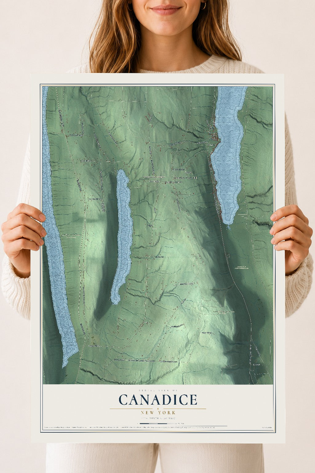 Canadice, New York map print, 18" x 24" Archival Matte Print mockup