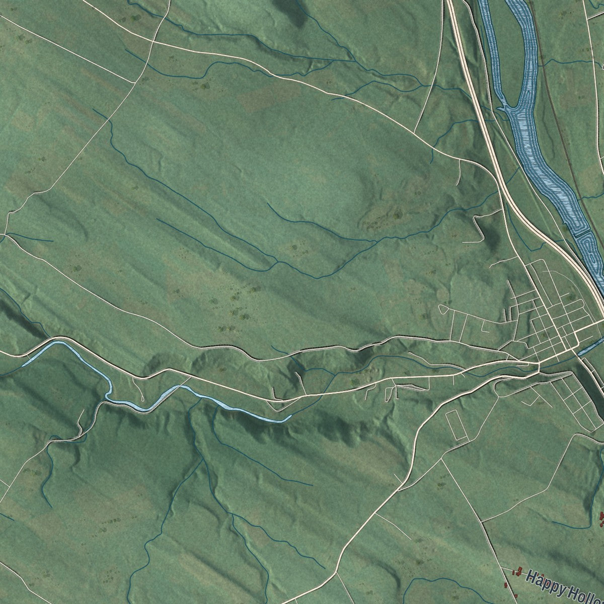 Close-up 2 of the Canajoharie, New York map artwork