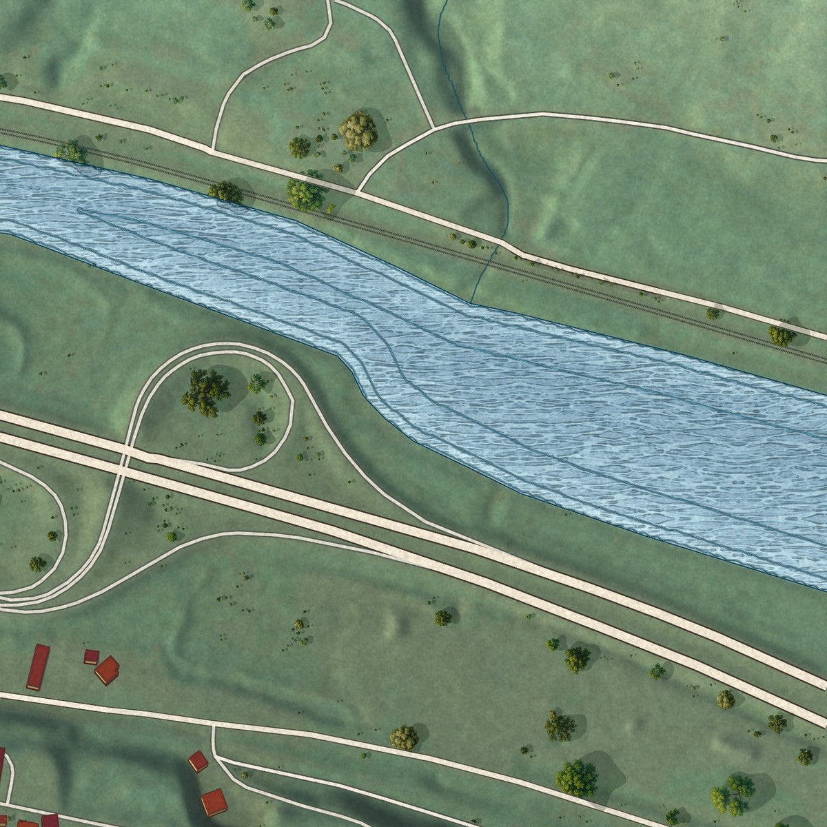 Close-up 2 of the Canajoharie, New York map artwork
