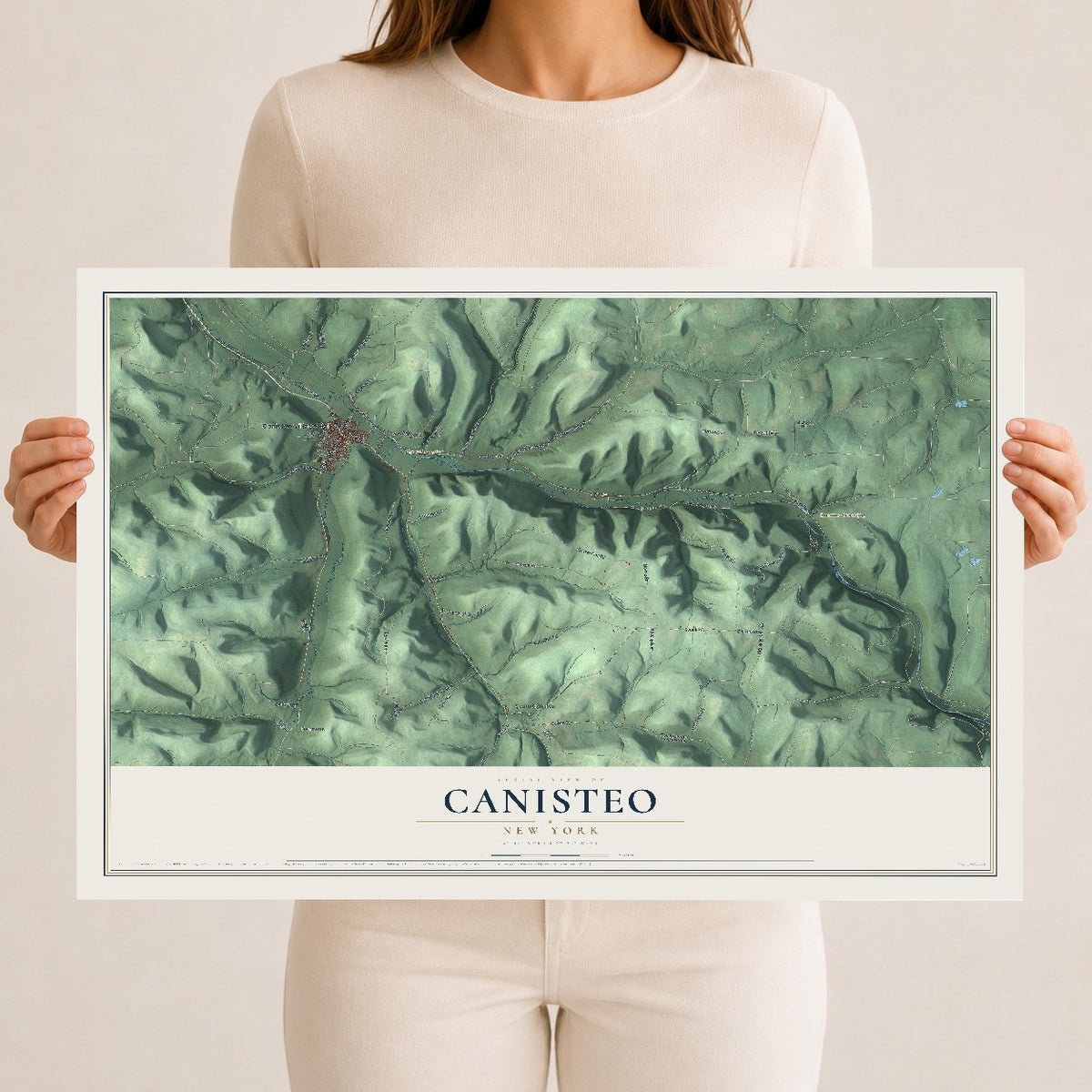 Canisteo, New York map print, 12" x 18" Archival Matte Print mockup