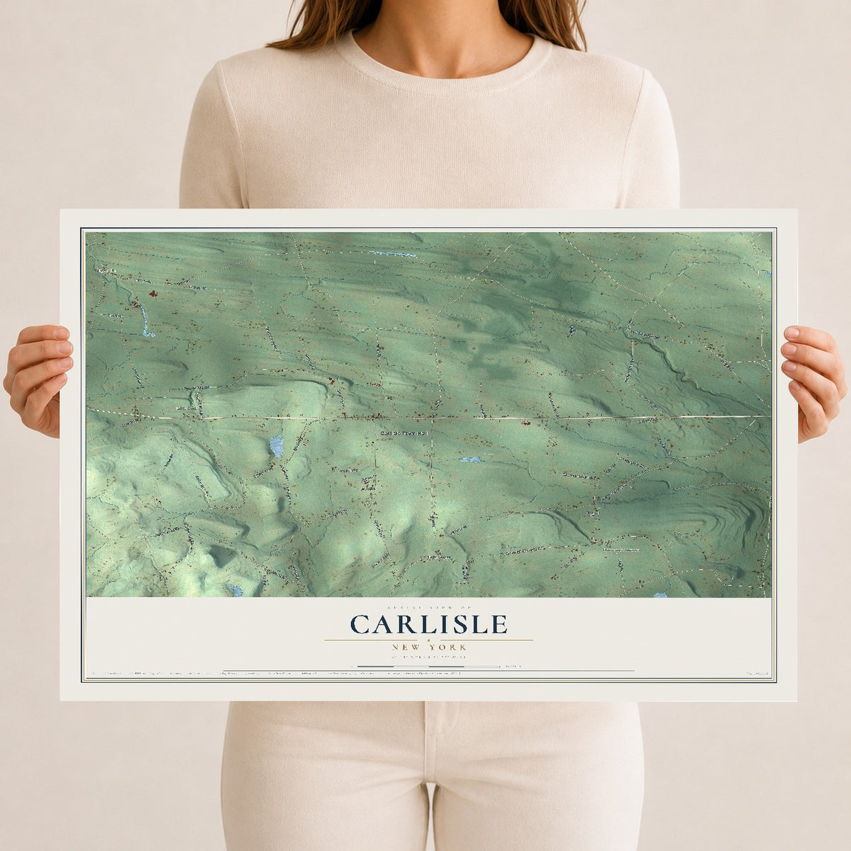 Carlisle, New York map print, 12" x 18" Archival Matte Print mockup
